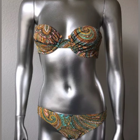 J.Crew Bikini Swim Suit S Paisley Women Size Small 2-Piece Set - Picture 1 of 8